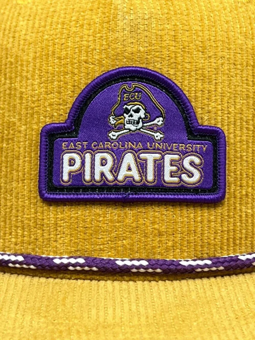 East Carolina Pirates ECU The Game NCAA Strapback Hat Rope Mustard Corduroy Mens - Picture 9 of 14